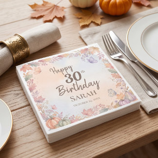 ボヘミアンな秋の誕生日パンプキンカスタム スタンダードカクテルナプキン