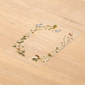 ボヘミアンな秋の野の花 | ボタニカル ウェディング アクリル招待状 (レイダウン)