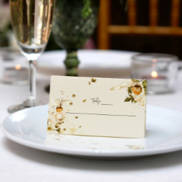 ボヘミアンな秋の野の花|結婚式のテーブルプレイスカード 名刺