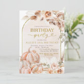 ボヘミアンな秋 モミジの野生の花 誕生日 招待状 (スタンド正面)