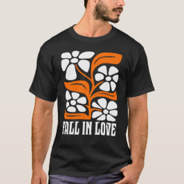 ボヘミアンな花とともに恋に落ちるレトロな世界 Tシャツ