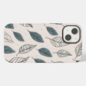 ボヘミアンな葉の芸術 iPhoneケース (裏面横)