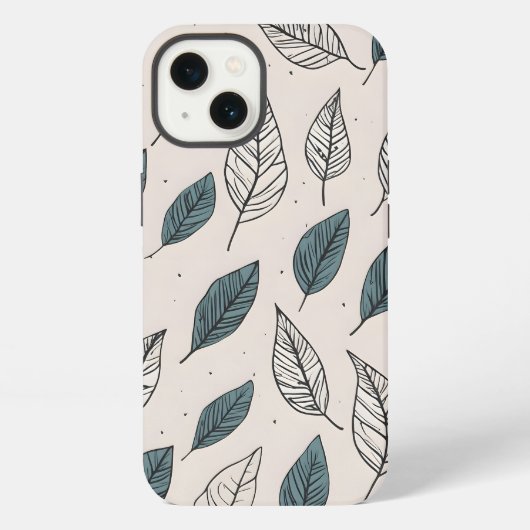 ボヘミアンな葉の芸術 iPhoneケース (裏面)