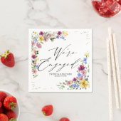 ボヘミアンな野の花のエンゲージメントパーティー スタンダードカクテルナプキン (インサイチュ)