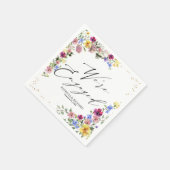 ボヘミアンな野の花のエンゲージメントパーティー スタンダードカクテルナプキン (角)