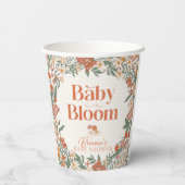 ボヘミアンな野の花のベビーシャワー "Baby in Bloom" 紙コップ (裏面)