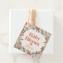 ボヘミアンな野の花のベビーシャワー Baby+is+in+Bloom フェイバータグ