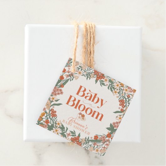 ボヘミアンな野の花のベビーシャワー Baby+is+in+Bloom フェイバータグ (インサイチュ)