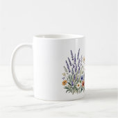 ボヘミアンな野の花の水彩マグカップ コーヒーマグカップ (左)