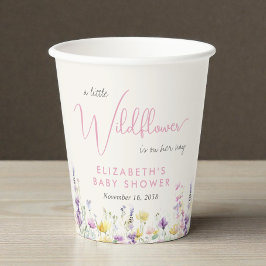 ボヘミアンな野の花の水彩画 ベビーシャワー 紙コップ