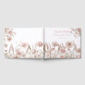 ボヘミアンな野の花 ピンクの花のベビーシャワー ゲストブック (全面)