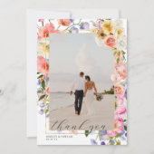ボヘミアンな野の花 | 結婚式の写真  サンキューカード (正面)