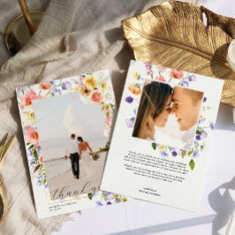 ボヘミアンな野の花 | 結婚式の写真 サンキューカード
