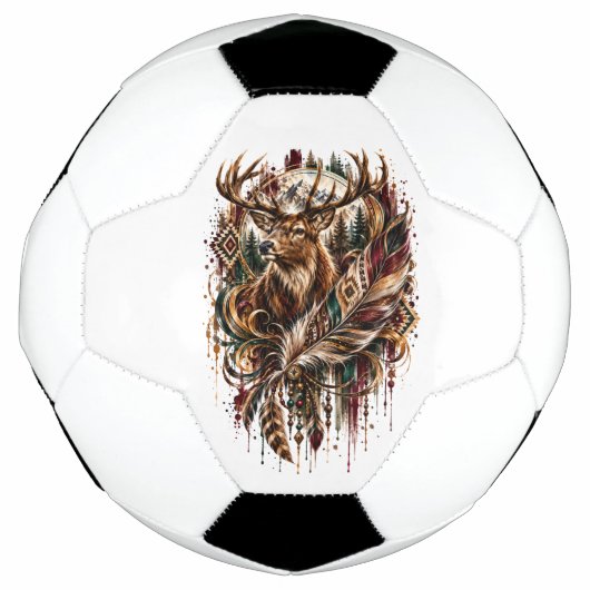 ボヘミアンな鹿、鹿の夢 サッカーボール (正面)