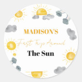 ボヘミアンのまわりに初の旅ザ・サン1歳の誕生日 ラウンドシール (正面)