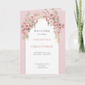 ボヘミアンのアーチ、頬を染めるようなピンクの芍薬、パンパスグラスが織りなすプログラムを折り重ねて プログラム (正面)