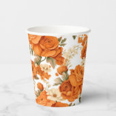 ボヘミアンのオレンジ色の花 紙コップ (裏面)