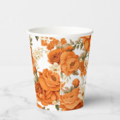 ボヘミアンのオレンジ色の花 紙コップ (右)