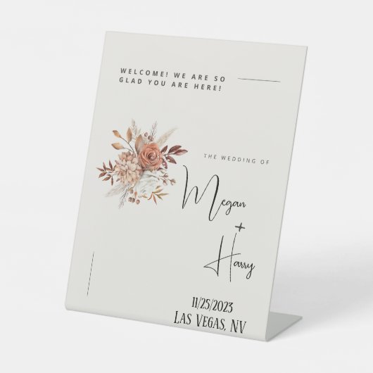 ボヘミアンのカスタムウェディングをぜひお楽しみいただきたい 台座サイン (正面)