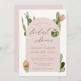 ボヘミアンのサボテン砂漠の結婚前お披露目招待状 招待状