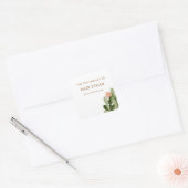 ボヘミアンのサボテン 赤ちゃんのお披露目 本のライブラリー スクエアシール (封筒)