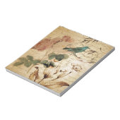 ボヘミアンのシックなパリスクリプト鳥フランスの植物学 ノートパッド (回転)