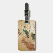 ボヘミアンのシックなパリスクリプト鳥フランスの植物学 ラゲッジタグ (正面縦)