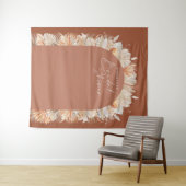 ボヘミアンのテラコッタパンパス草のブライダルシャワー タペストリー (インサイチュ(横))