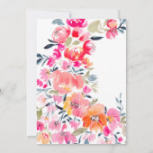 ボヘミアンのピンクの水色の花の赤ちゃんシャワー 招待状 (裏面)