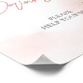 ボヘミアンのフラッシュピンクゴールド花柄ボーホー ドリンクサイン ポスター (角)