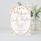 ボヘミアンのベイビーおもちゃ 天然木のエコ ベビーシャワー 招待状 (スタンド正面)