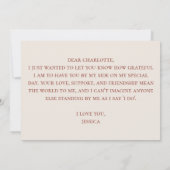 ボヘミアンのメイド・オブ・オナー・プロポーズカード　ボヘミアンフラワー 招待状 (裏面)