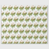 ボヘミアンの水彩画クリスマスコンポジション ホリデー ラッピングペーパー (フラット)