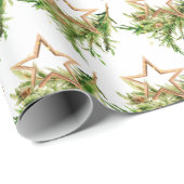 ボヘミアンの水彩画クリスマスコンポジション ホリデー ラッピングペーパー (ロールコーナー)