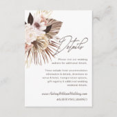 ボヘミアンの水彩花イラストの結婚式ゲスト詳細カード エンクロージャーカード (正面)