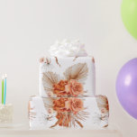 ボヘミアンの焦橙色の花をあしらったラスティックなウェディング ラッピングペーパー<br><div class="desc">このボヘミアンのウェディングペーパーの主な要素は、パンパスグラスを飾ったトロピカルな焦橙色の花のデザインで、ふさふさとした羽毛のような房が遊び心と優雅さを加えている。この愛と統一をテーマにしたボヘミアンのウェディングにぴったりなデザインである。</div>