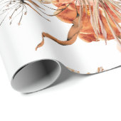 ボヘミアンの焼きオレンジ色の花のラスティックウェディング ラッピングペーパー (ロールコーナー)