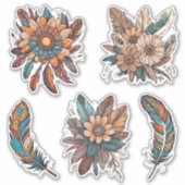 ボヘミアンの特徴と花の防水 シール (正面)