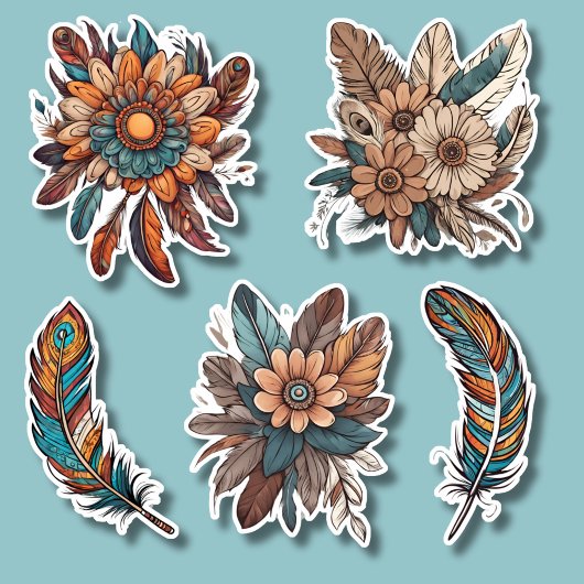 ボヘミアンの特徴と花の防水 シール