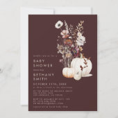 ボヘミアンの秋のベイビーシャワー 招待状 (正面)