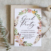 ボヘミアンの羽とフローラリース卒業 招待状