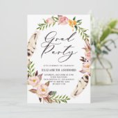 ボヘミアンの羽とフローラリース卒業 招待状 (スタンド正面)