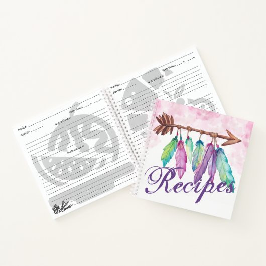 ボヘミアンの羽と矢のレシピノート ノートブック (内部)