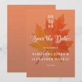 ボヘミアンの葉のテラコッタ　写真なしのウェディングで恋に落ちて セーブザデート (正面/裏面)