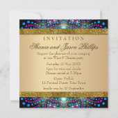 ボヘミアンの輝き ゴールドスパークルカラー 招待状 (裏面)