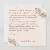 ボヘミアンの遊び心あふれる秋の素朴な花 サンキューカード (裏面)