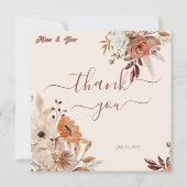 ボヘミアンの遊び心あふれる秋の素朴な花 サンキューカード (正面)