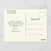 ボヘミアンの野生の花の花のウェディング ありがとう ポストカード (裏面)