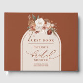 ボヘミアンの銅のパンパス フラワーブライダル ゲストブック (正面)
