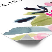 ボヘミアンはっきりしたフローラ水カラーブライダルへようこそ ポスター (角)